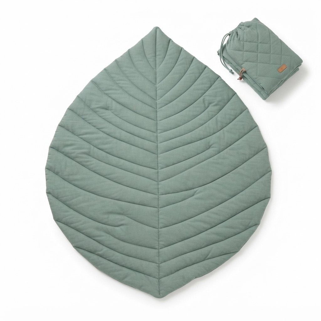 Leaf-Shaped Quilted Baby Play Mat