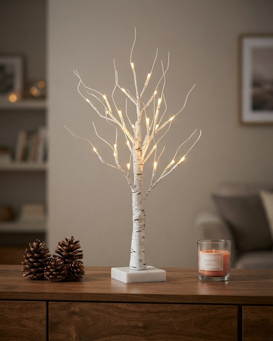LED Birch Twig Tree with Warm White Lights