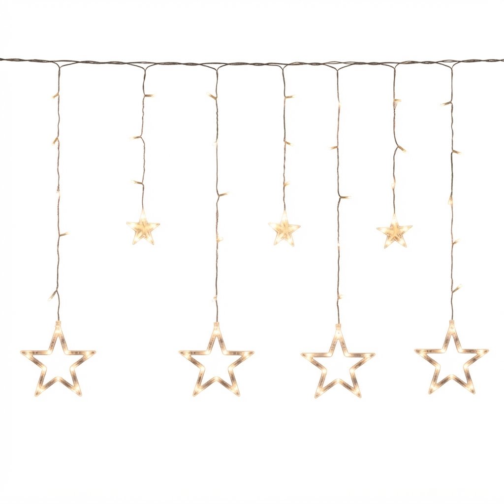 LED Star Curtain Lights – Warm White