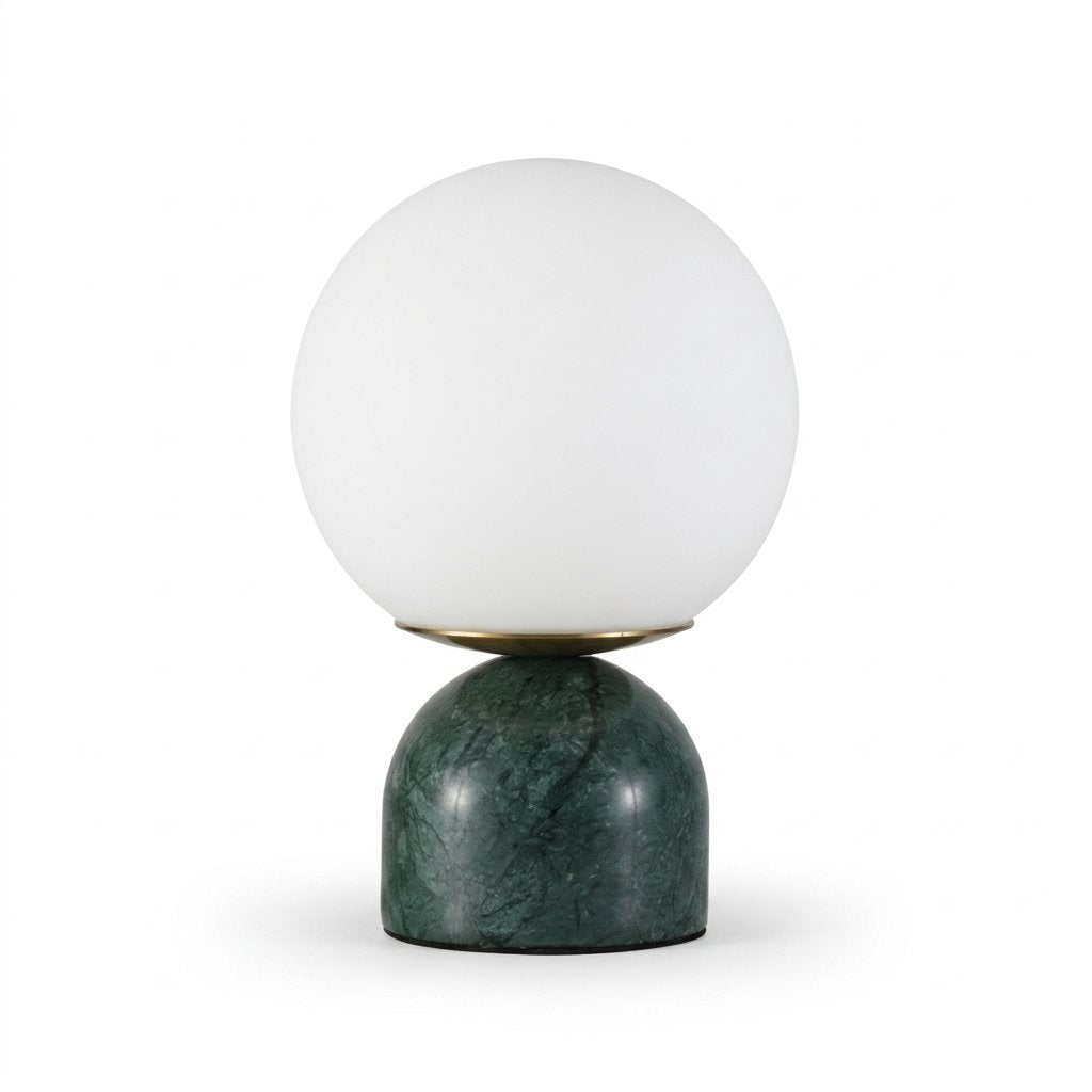 Marble Dome Table Lamp with Frosted Glass Globe Shade