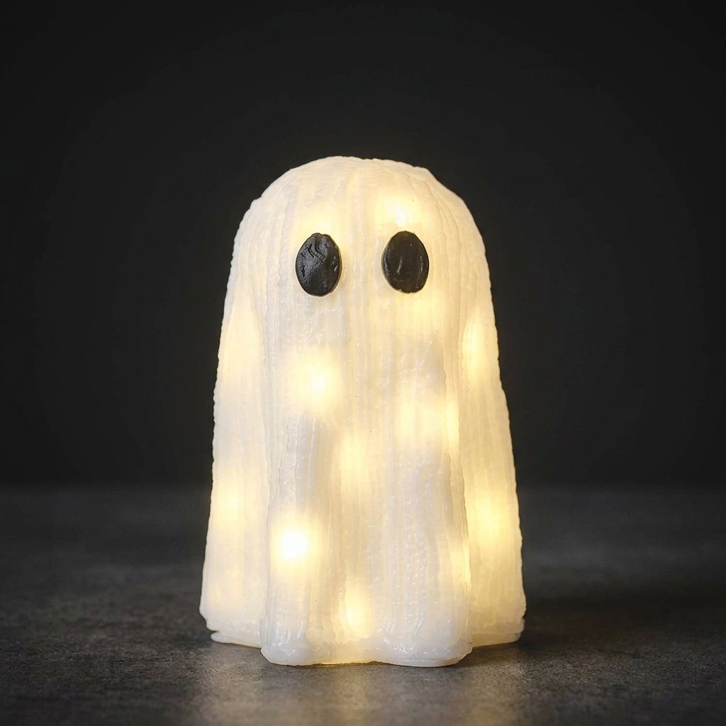 Mini Ghost Light-Up Halloween Decoration with Warm White LEDs