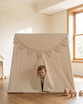 Oat Gingham Fabric Bunting Garland