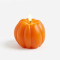 Orange Pumpkin LED Candle Trio with Flickering Flame Effect – Set of 3