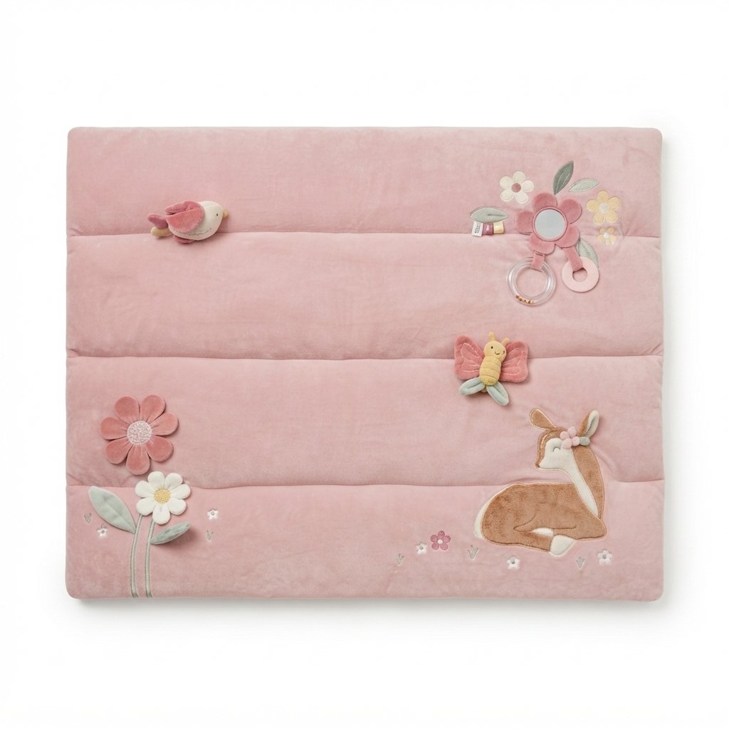 Padded Playpen Mat with Sensory Toys