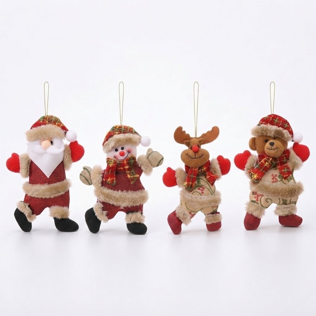 Plush Christmas Ornament Set of 4