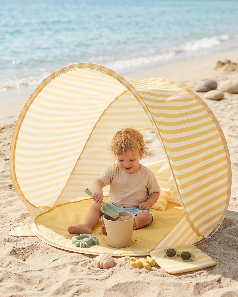 Pop-Up Beach Tent with Sand Toy Set