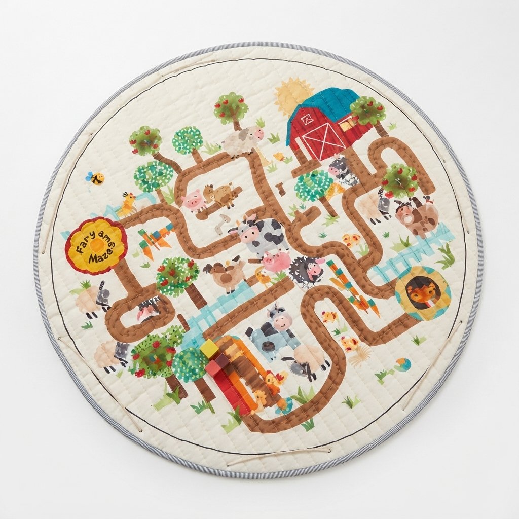Quilted Farm Maze Baby Play Mat