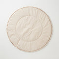 Quilted Round Baby Play Mat with Pom-Pom Trim