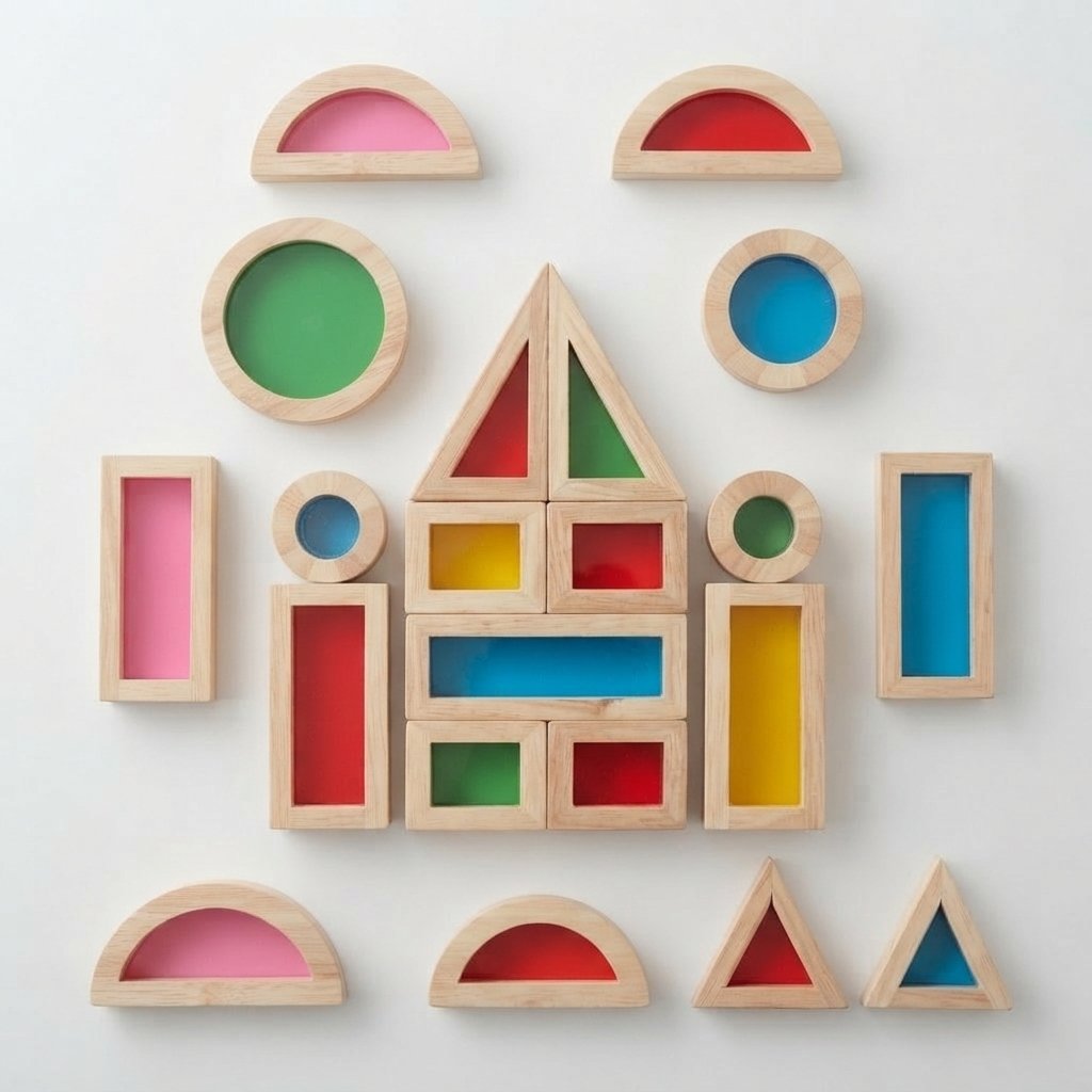 Rainbow Wooden Blocks with Colour Panels