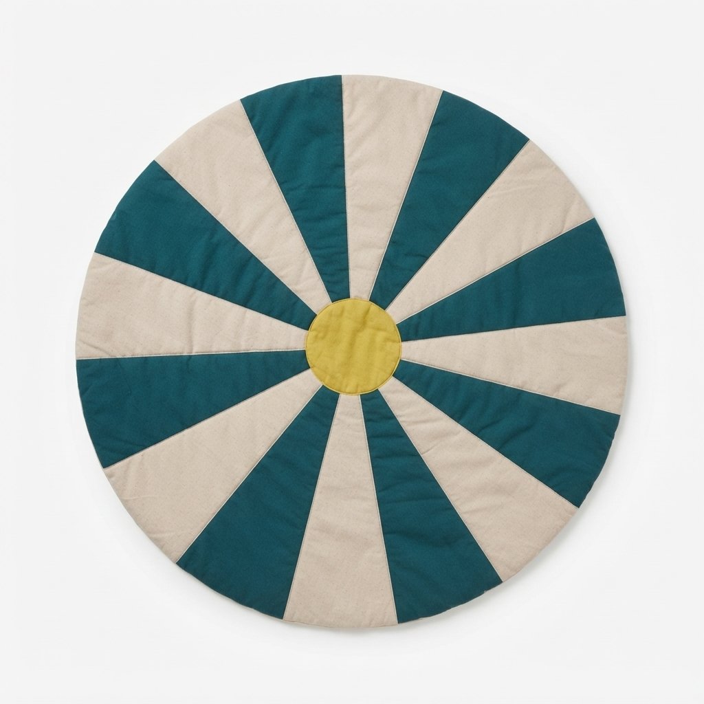 Reversible Padded Play Mat – Teal Stripe
