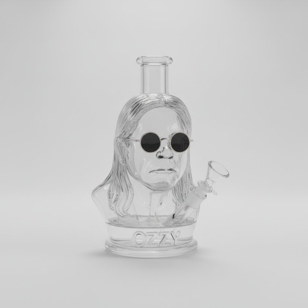 Rock Legend Bust Glass Water Pipe – Sculpted Borosilicate Collector Piece