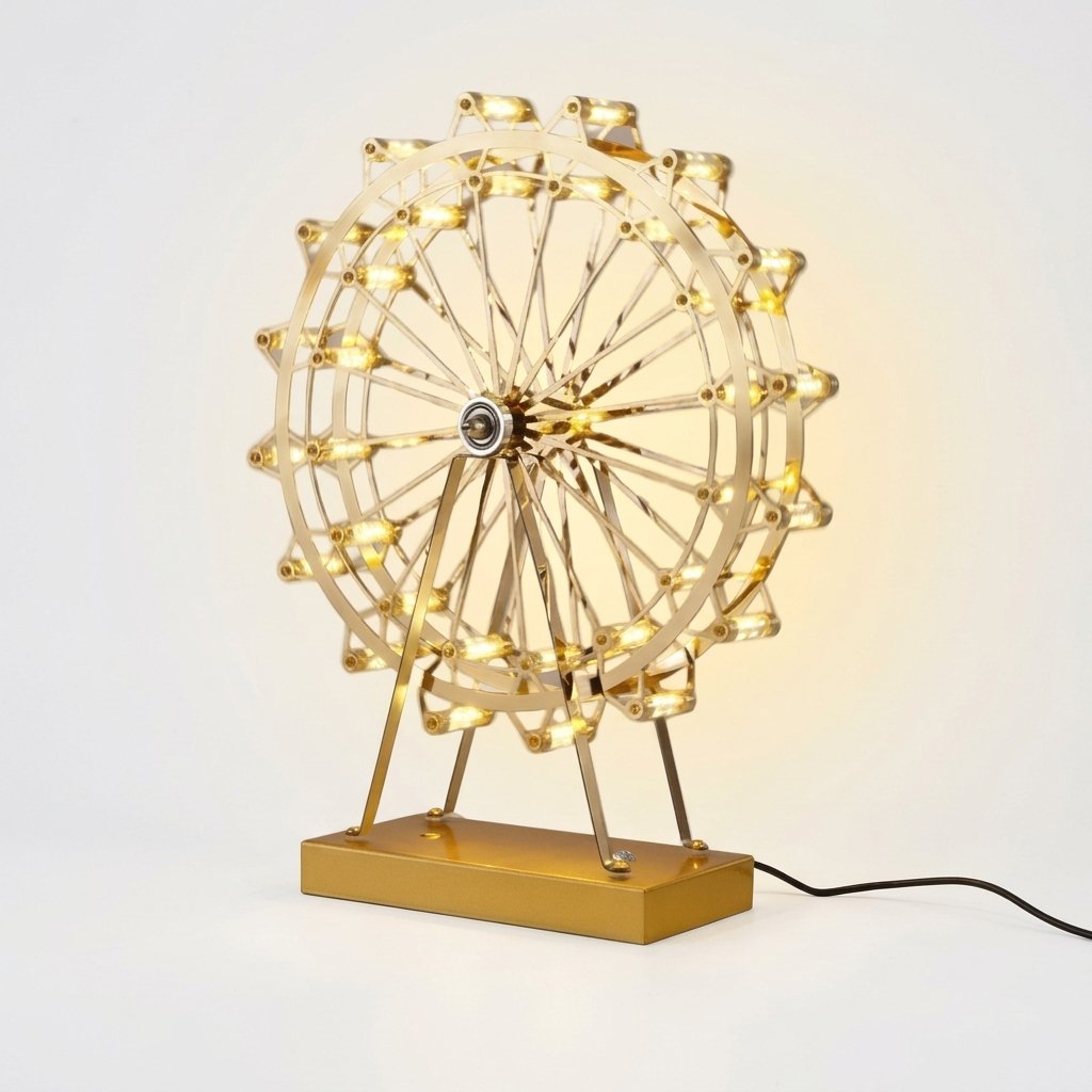 Rotatable Ferris Wheel LED Table Lamp in Gold
