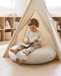 Round Teddy Bouclé Floor Cushions, Set of 2