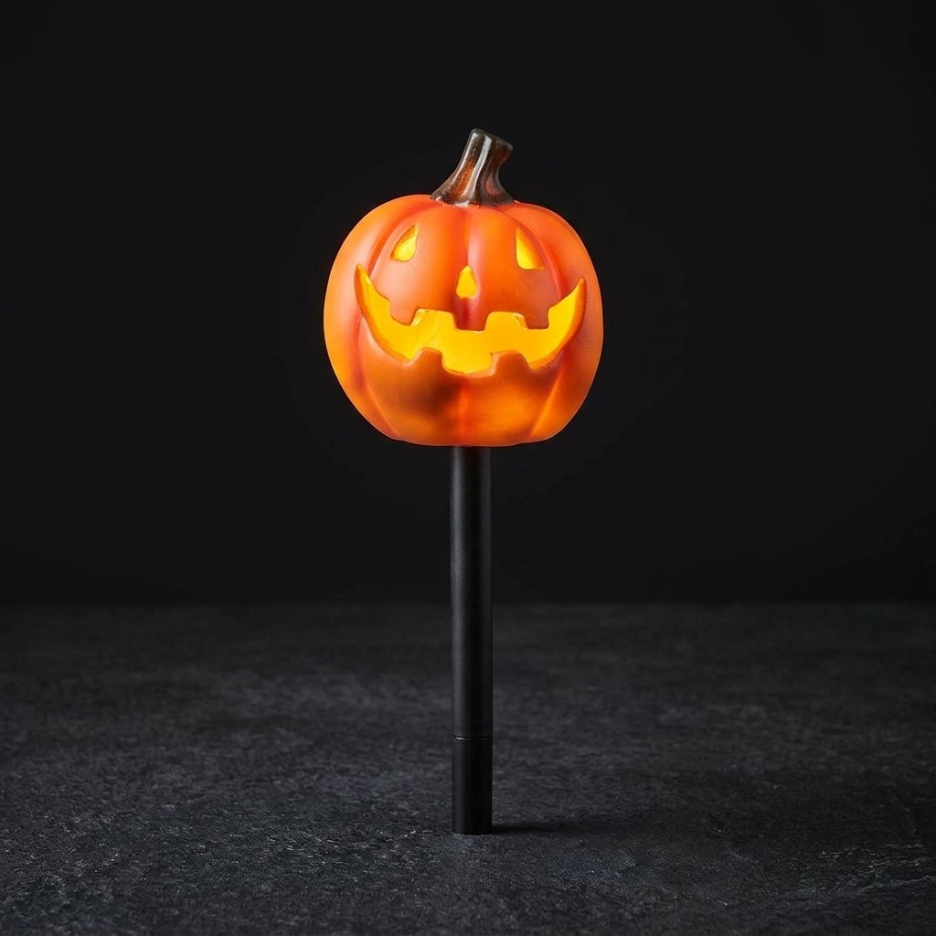 Set of 2 Halloween Jack-o'-Lantern Pumpkin Stake Lights with LED Glow and Timer