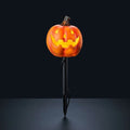 Set of 2 Halloween Jack-o'-Lantern Pumpkin Stake Lights with LED Glow and Timer