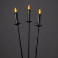 Set of 3 Halloween LED Candle Outdoor Stake Lights with Flickering Flame Effect