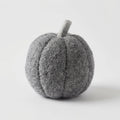 Set of 3 Handmade Felt Pumpkin Autumn Decorations in Grey and Cream