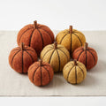 Set of 6 Handmade Wool Pumpkin Decorations in Autumn Tones
