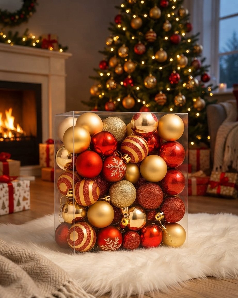 Shatterproof Christmas Baubles Set of 50