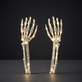 Skeleton Hand Garden Stake Lights with Warm White LEDs – Set of 2