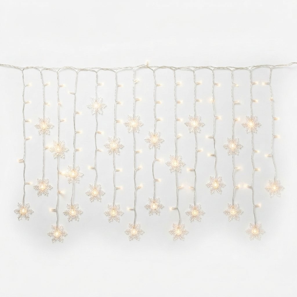 Snowflake Curtain Fairy Lights, 10.5 ft