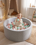 Soft Foam Ball Pit in Light Grey