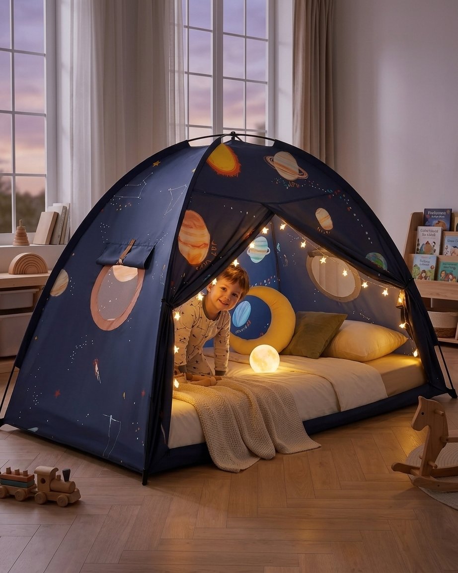 Space Galaxy Kids Bed & Play Tent