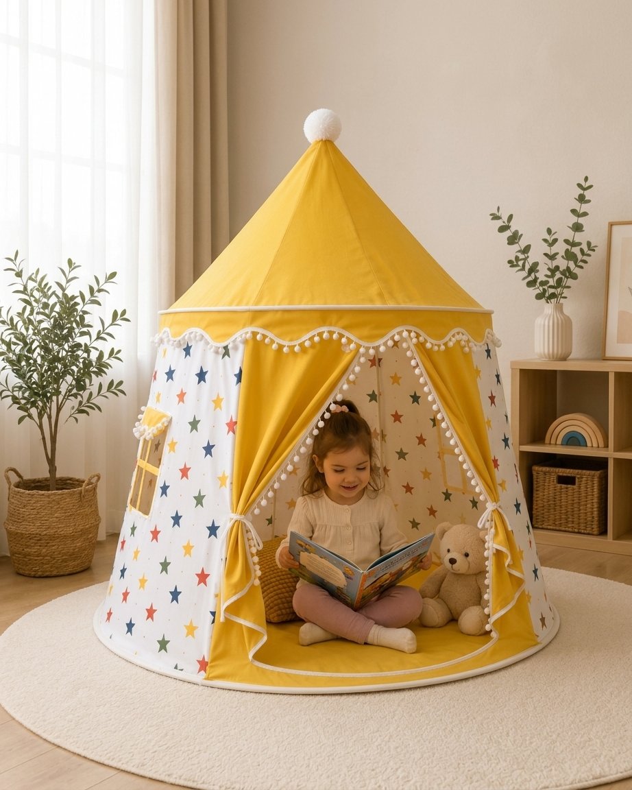 Star Print Kids Indoor Play Tent