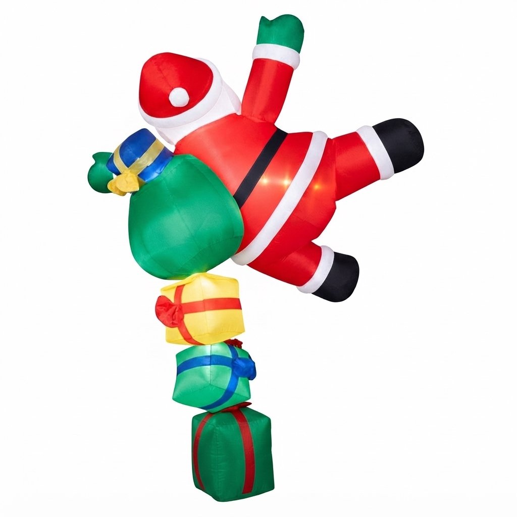 Tumbling Santa Inflatable with LED Lights