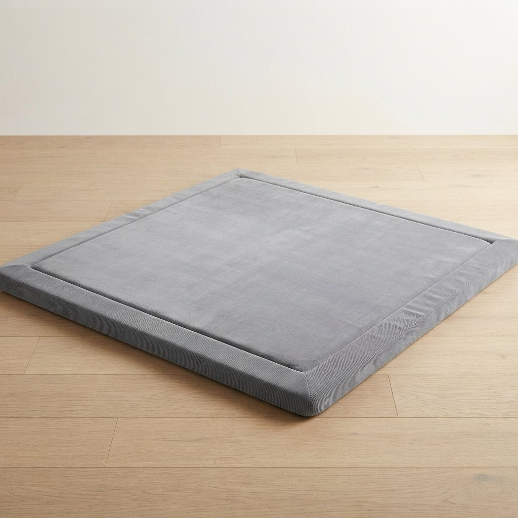 Velvet Memory Foam Play Mat – Pebble Grey