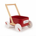 Wooden Baby Push Walker Wagon – Red