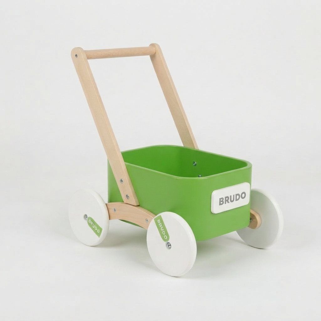 Wooden Baby Push Walker with Toy Tray