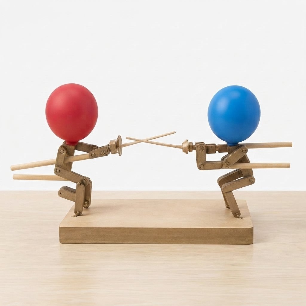 Wooden Balloon Fencing Game for Two