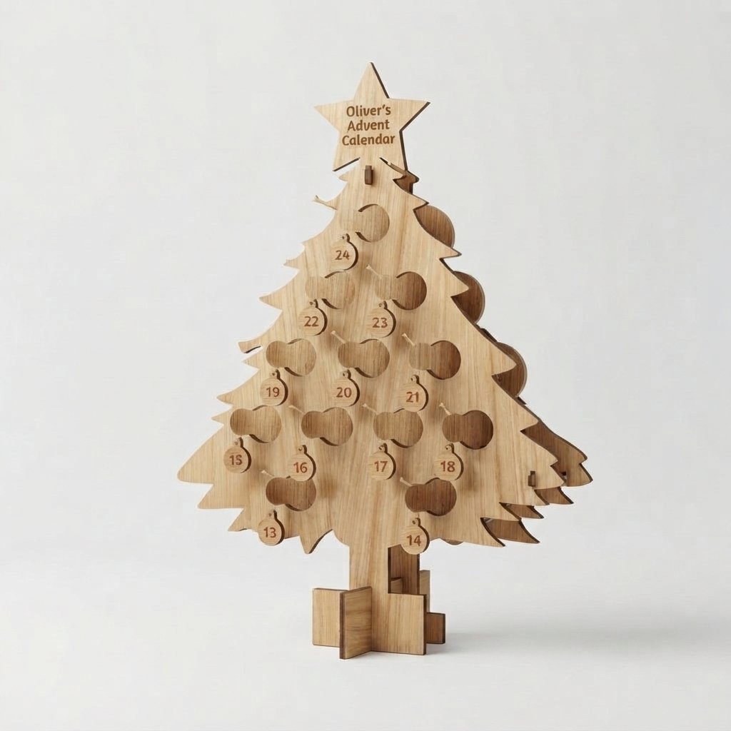 Wooden Mini-Bottle Advent Calendar Holder