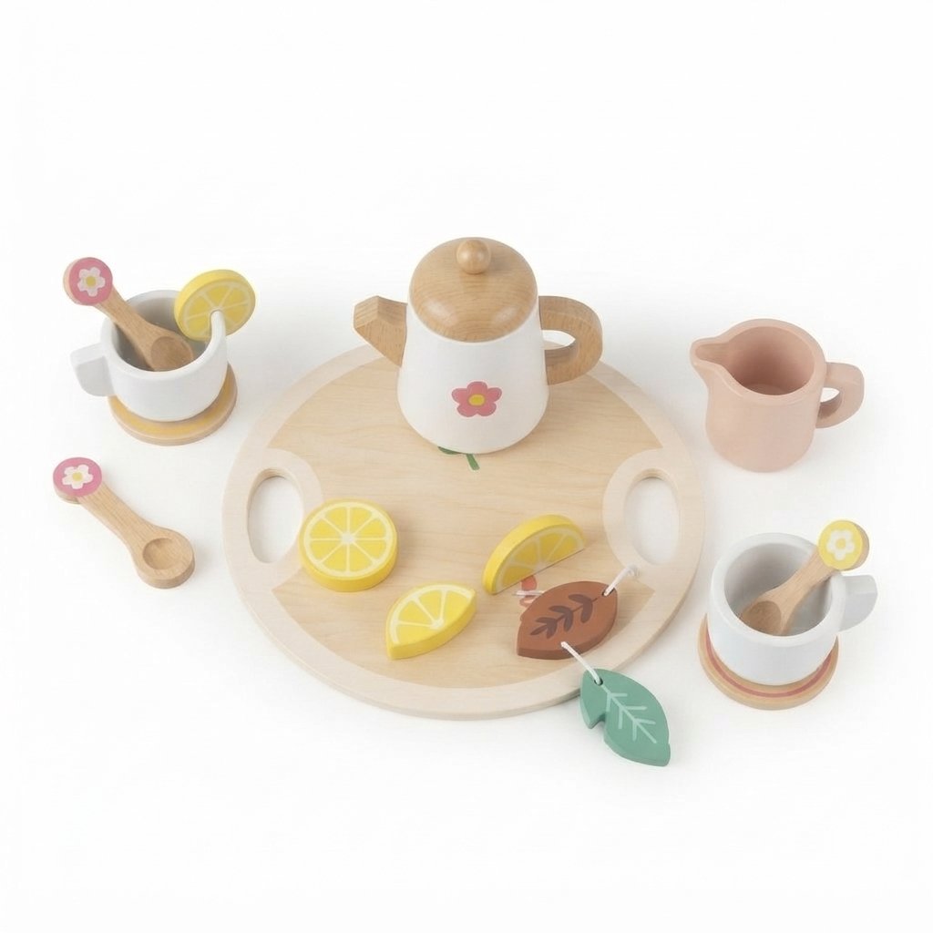 Wooden Tea Party Set for Toddlers