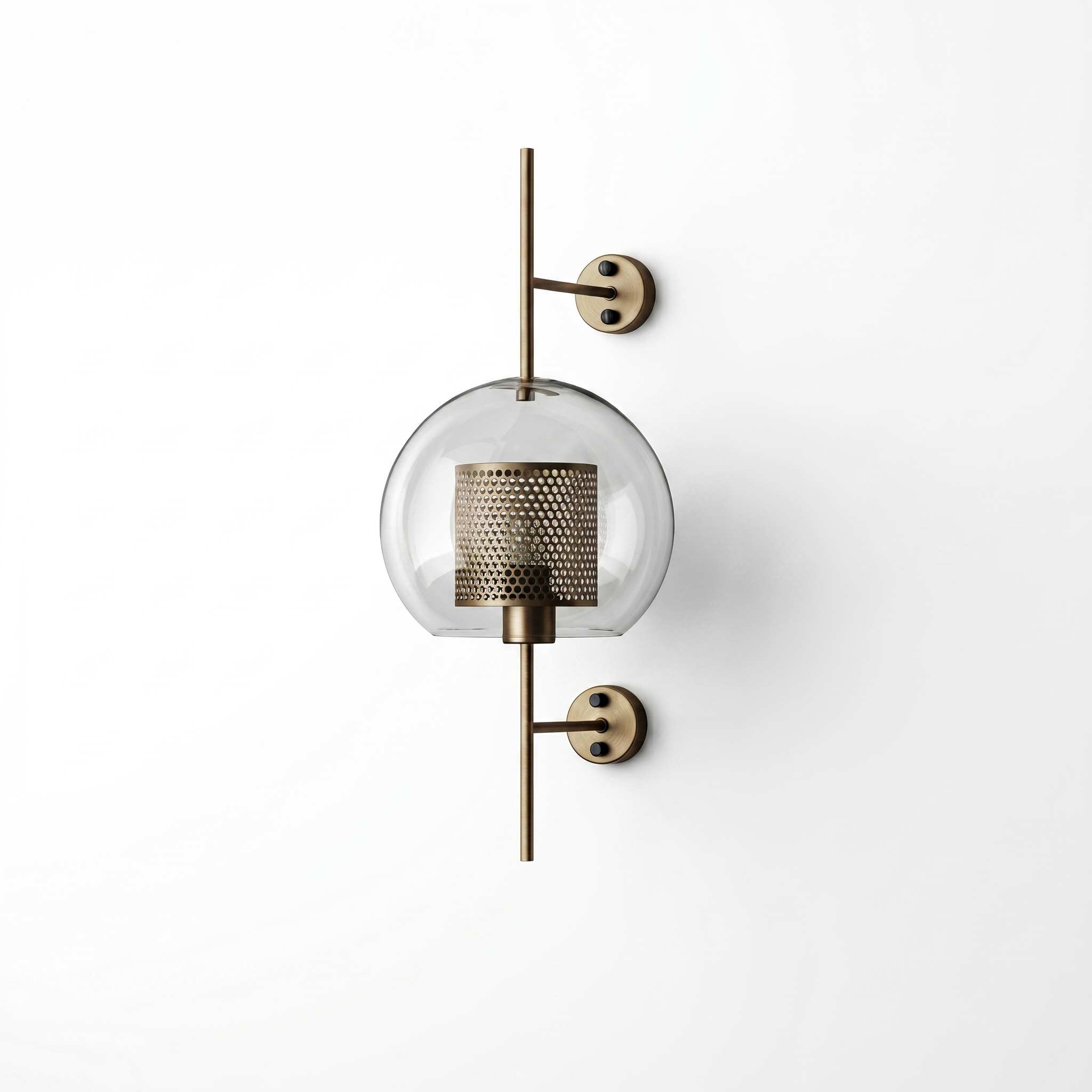 Modern Brass Glass Wall Sconce – Decorative LED Wall Lamp