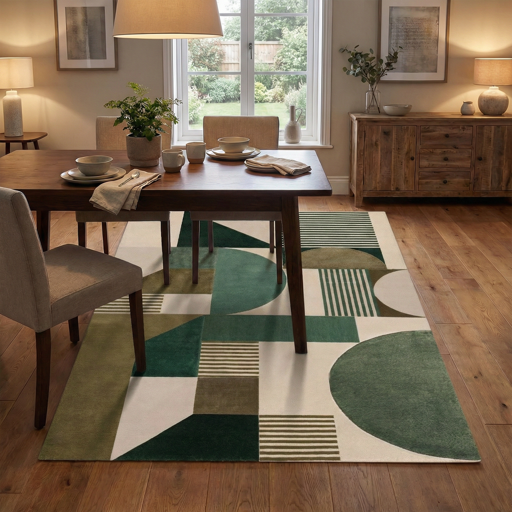 Retro Geometric Area Rug