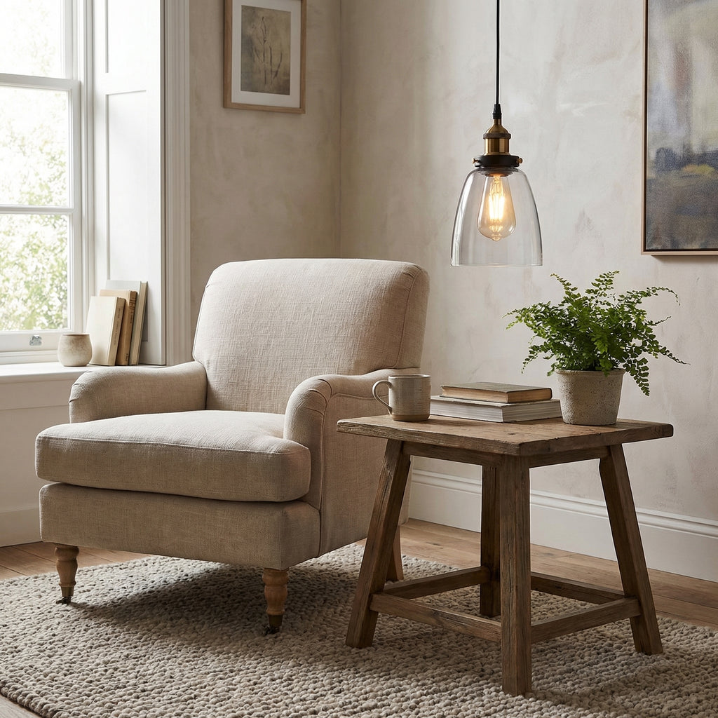 Vintage Glass Bell Pendant Light