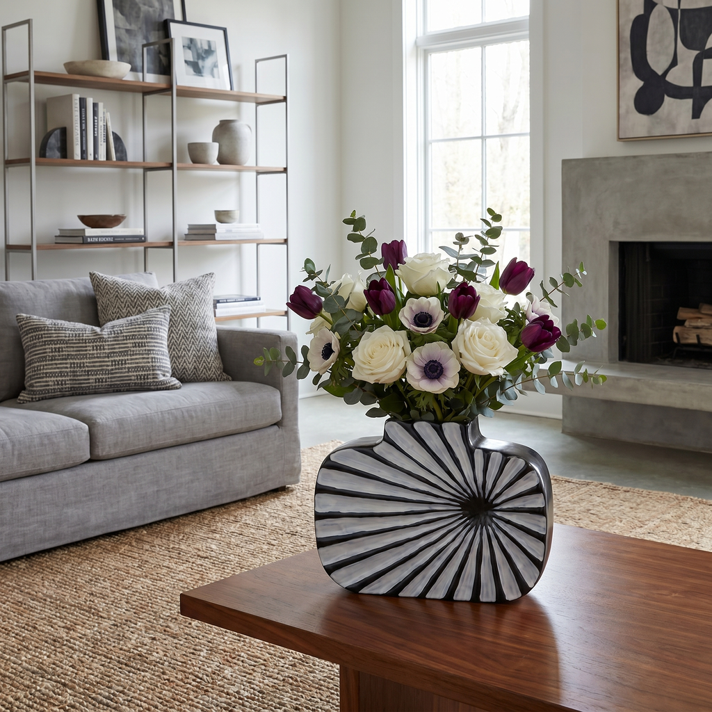 Modern Decorative Resin Vase for Living Room, Coffee Table & Home Décor