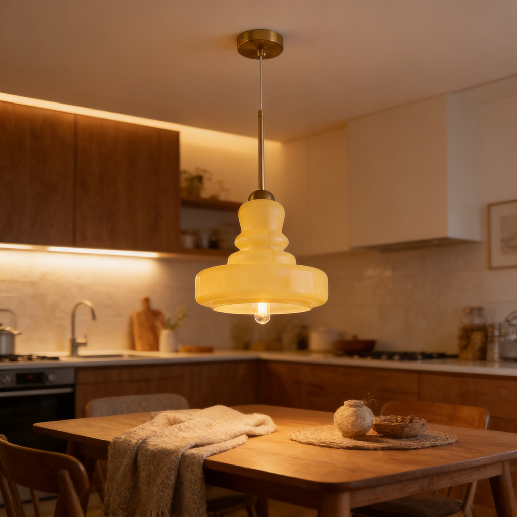 Vintage Mushroom Pendant Light – Scandinavian E27 Hanging Lamp for Dining Room, Bedroom & Café