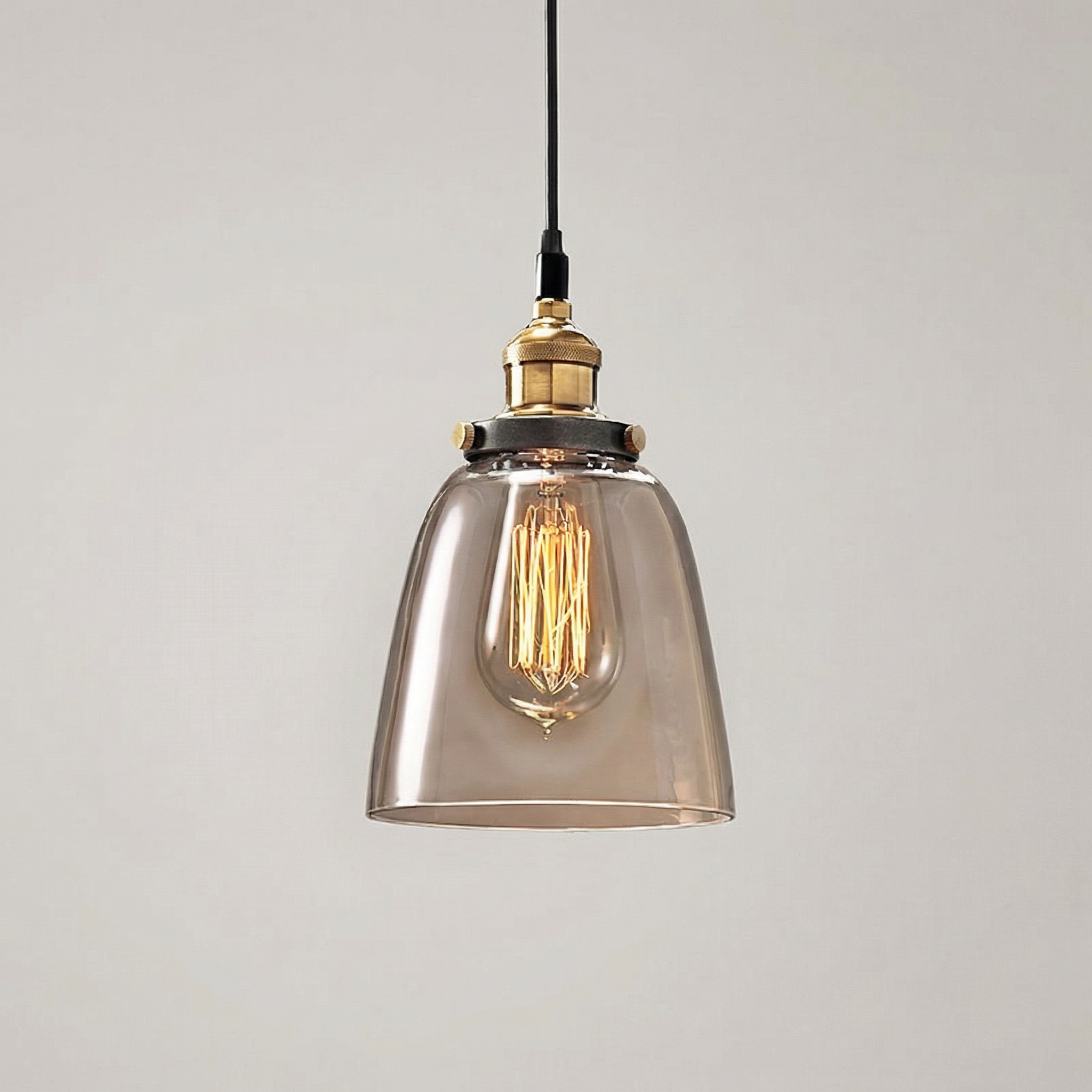 Vintage Glass Bell Pendant Light