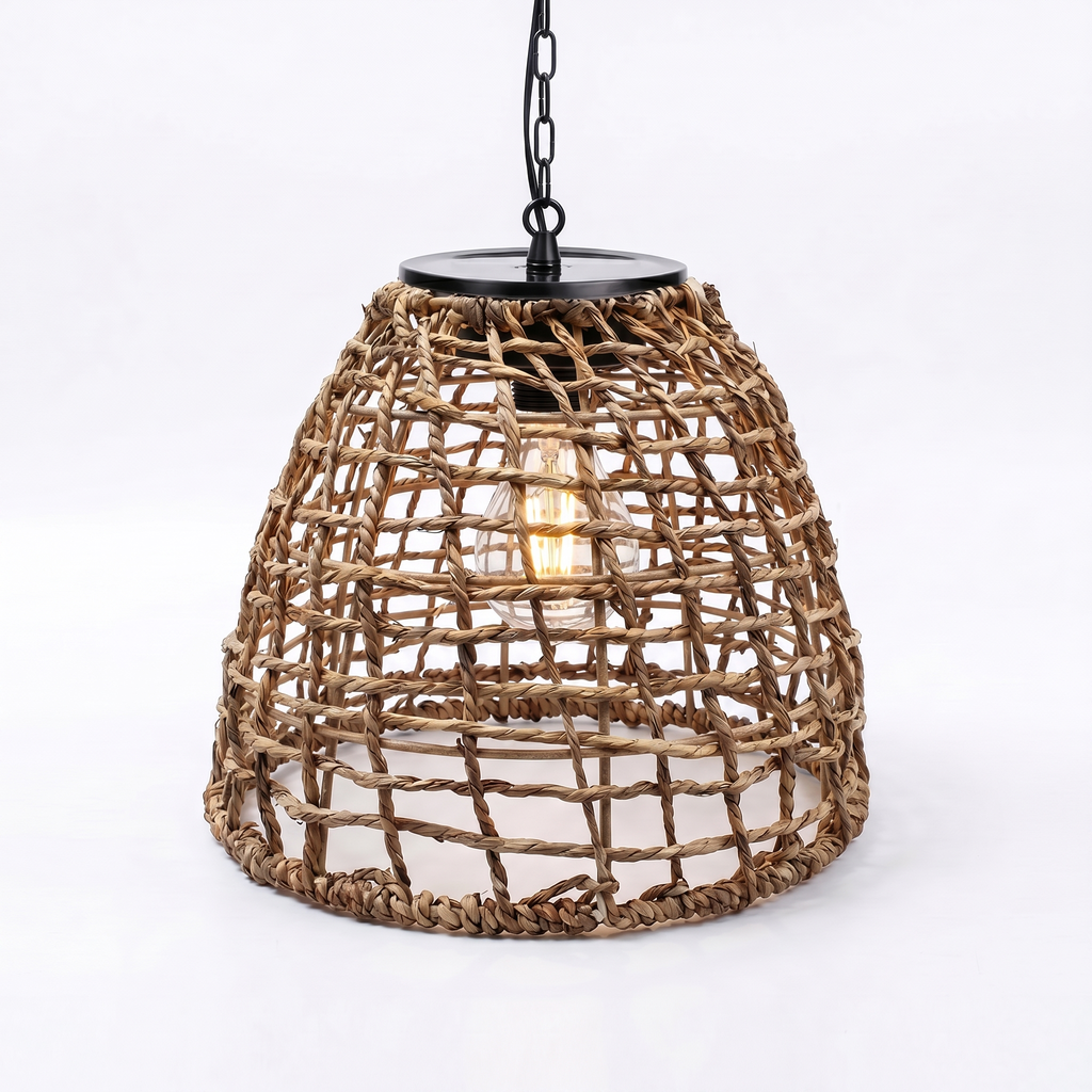 Solar Rattan Hanging Lantern – Outdoor LED Pendant Light