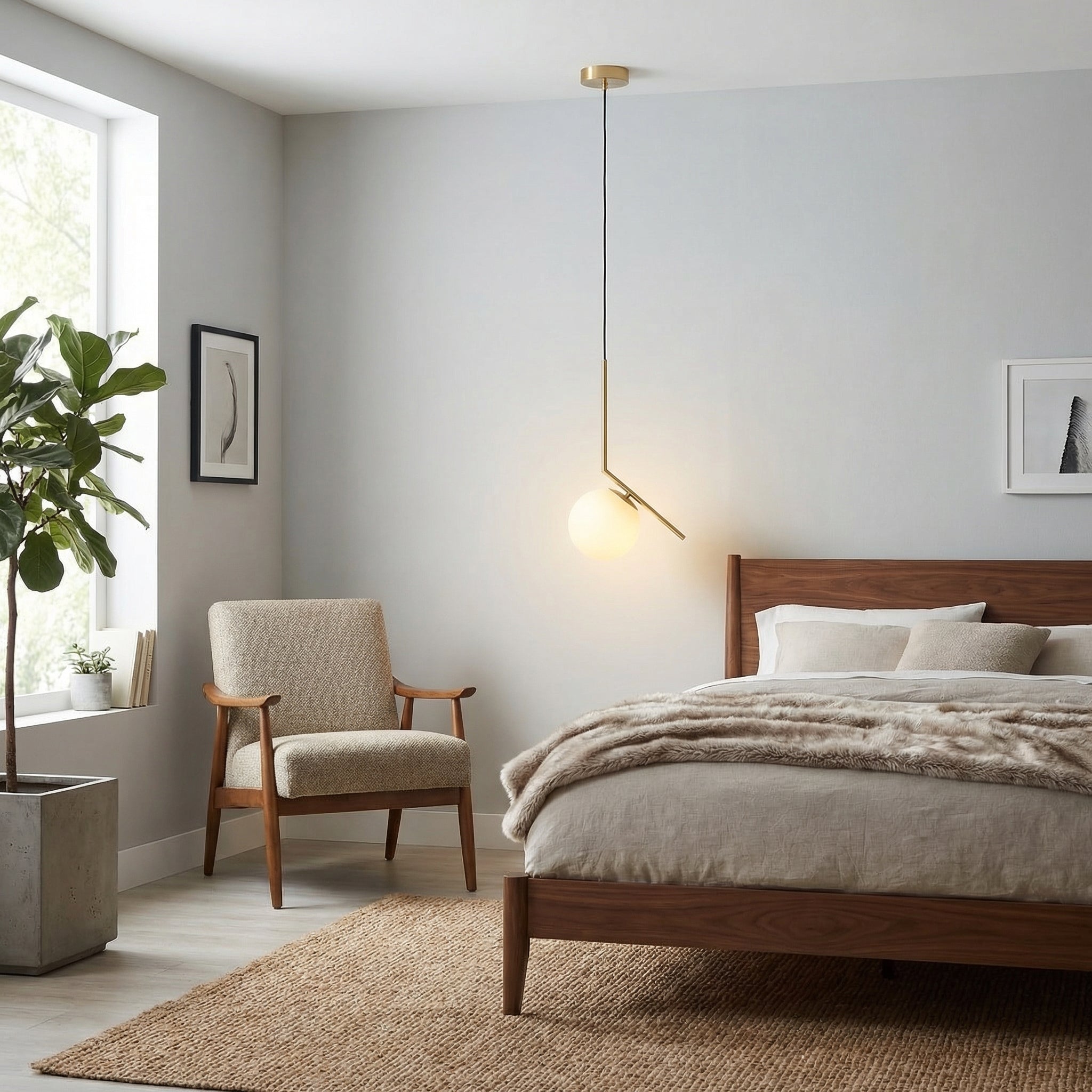 Nordic Geometric Glass Pendant Light