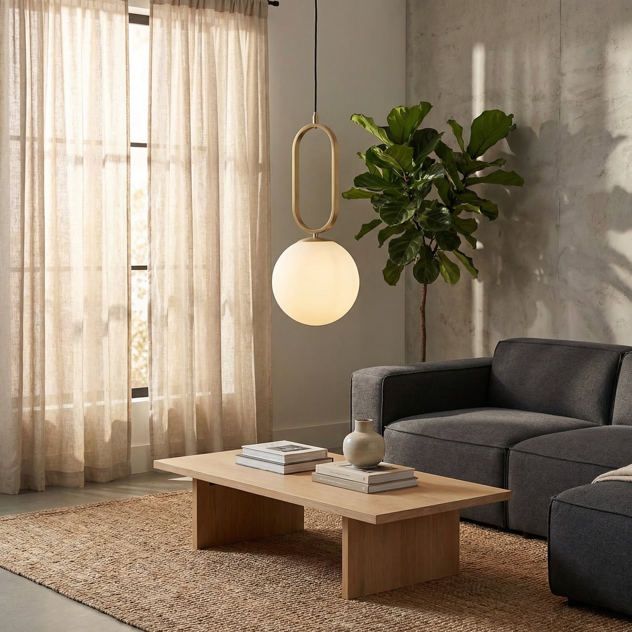 Nordic Gold Glass Globe Pendant Light