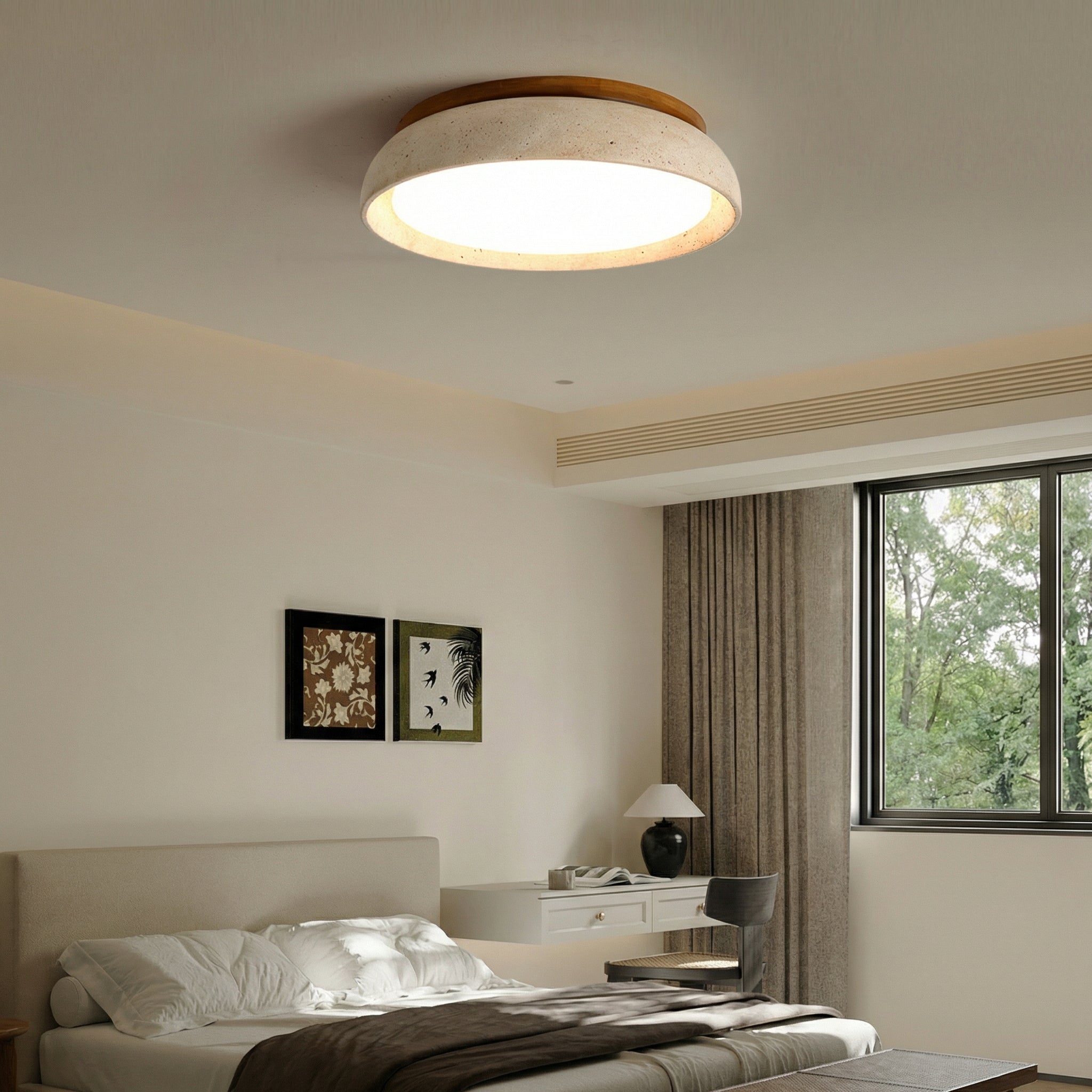 Japanese Minimalist Flush Mount Lamp