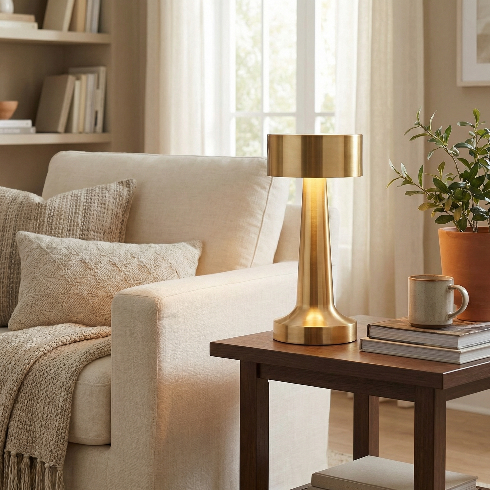 AuraGlow Touch-Control Rechargeable Table Lamp