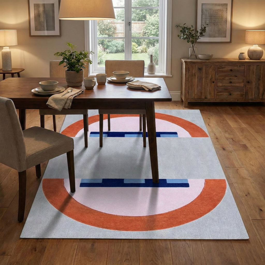 Retro Geometric Area Rug