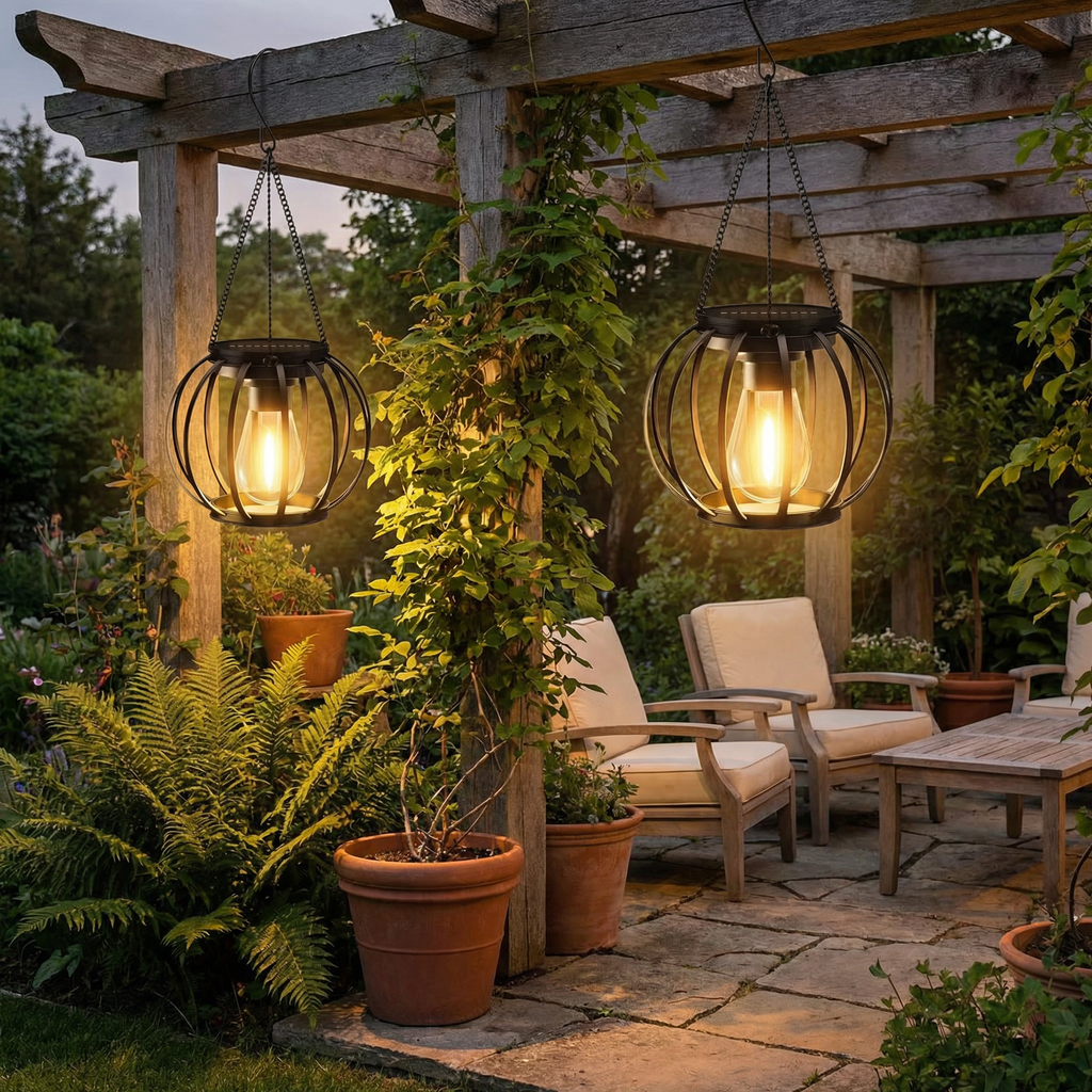 Solar Hanging Mesh Lantern