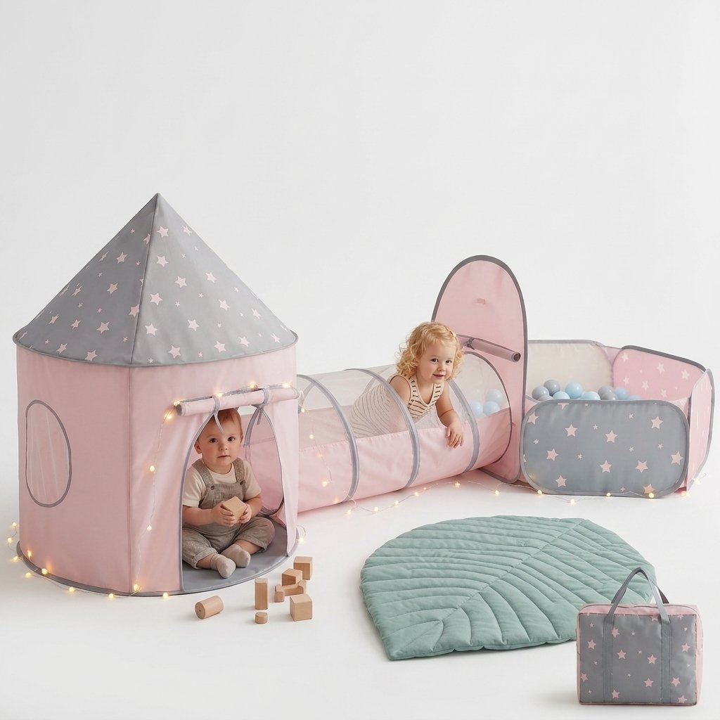 3-in-1 Play Tent, Tunnel & Ball Pit Set