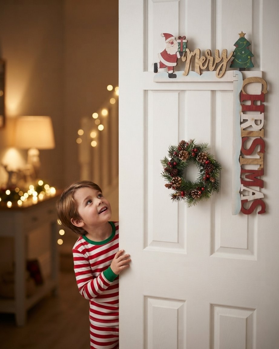 3D Wooden Santa Door Frame Sign